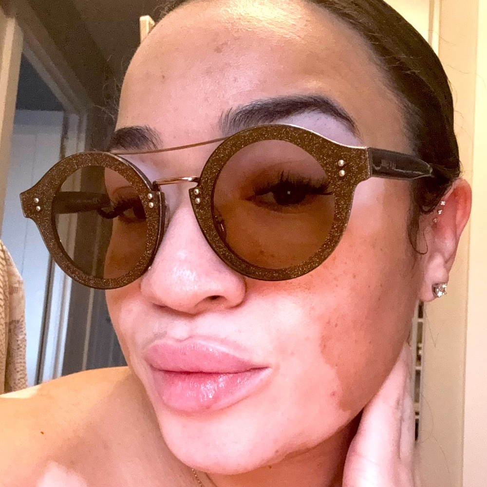 Stylish Glitter Jimmy Choo Brown Sunglasses